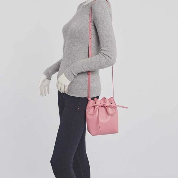 Mansur Gavriel Blush Vegetable Tanned Leather Mini Mini Bucket Bag - Picture 9 of 10